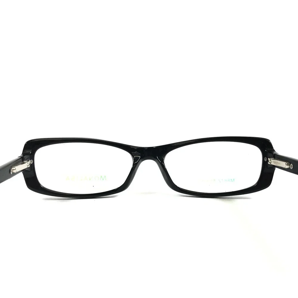 Monalisa Eyeglasses Frames M8872 C1 Shiny Black Rectangle Crystals 53-17-135